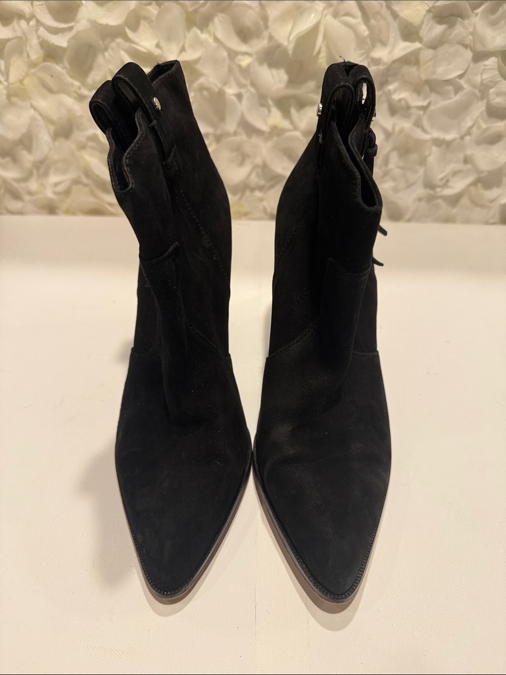 Sam Edelman Black Suede Pointed Ankle Booties